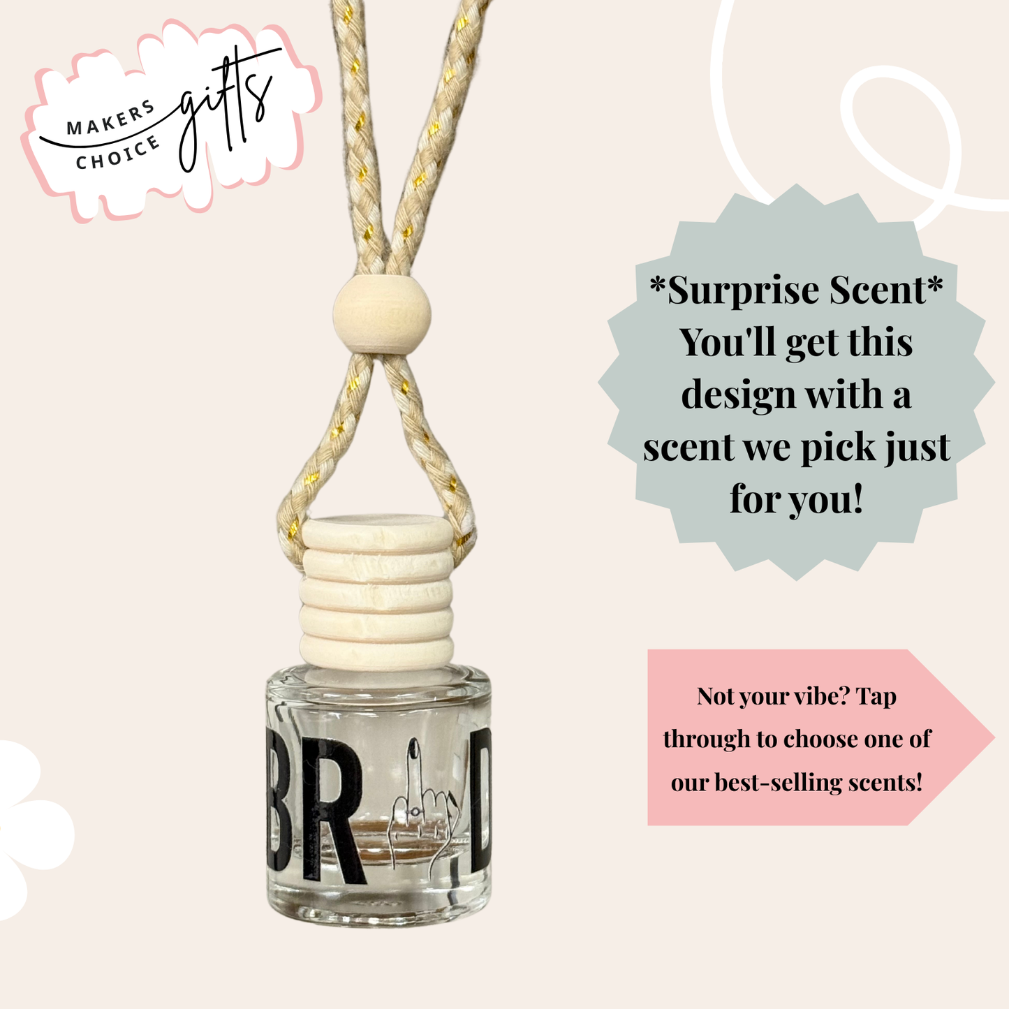 Bride Ring Finger (Black)Hanging Car Freshener