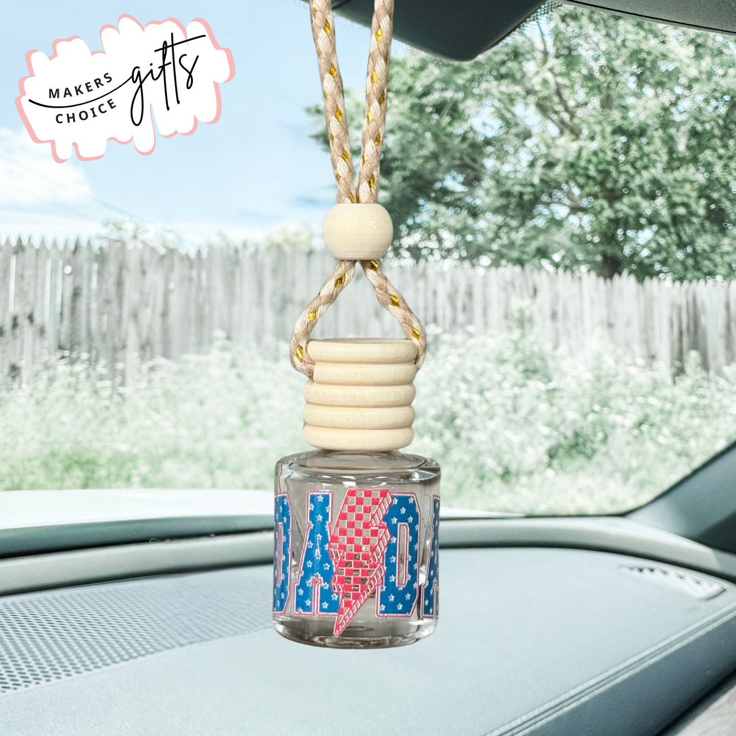 Dada Lightening Bolt Hanging Car Freshener