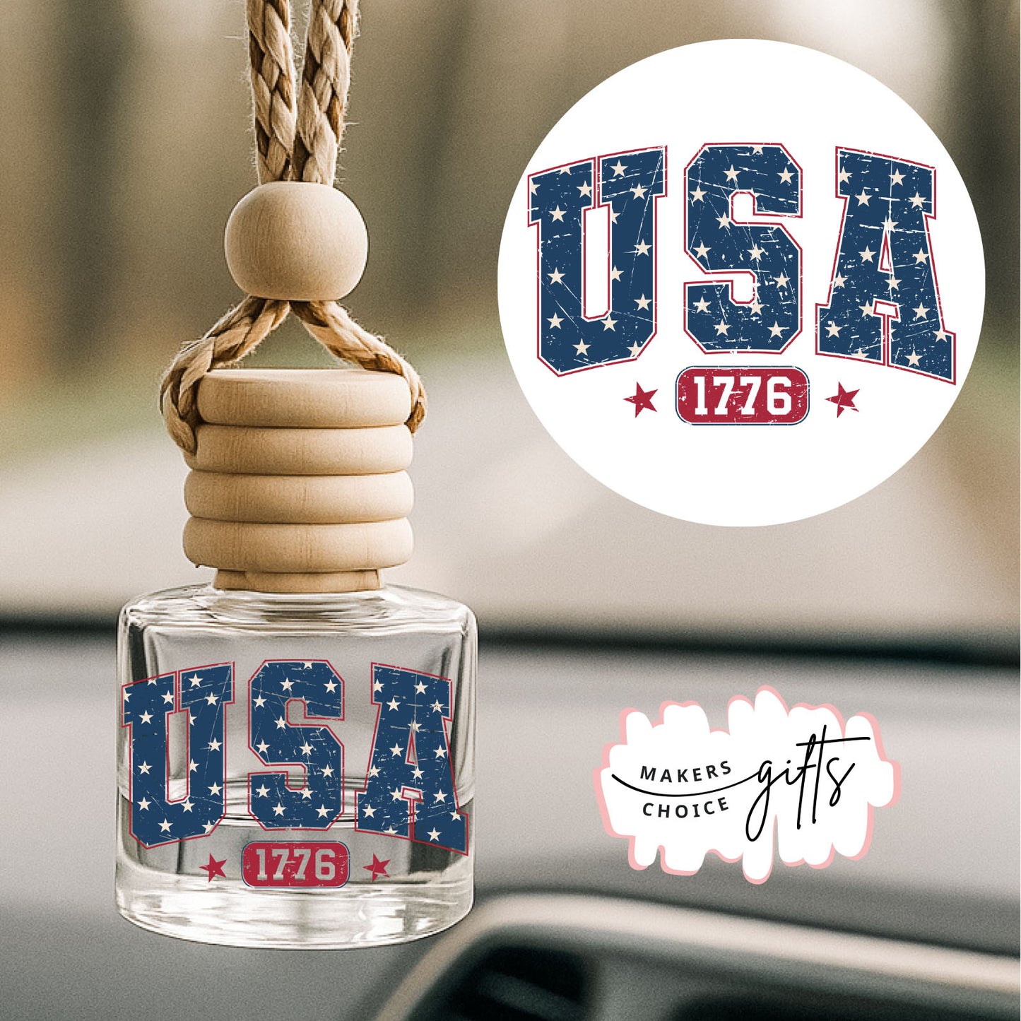 USA Design 1776 Hanging Car Freshener