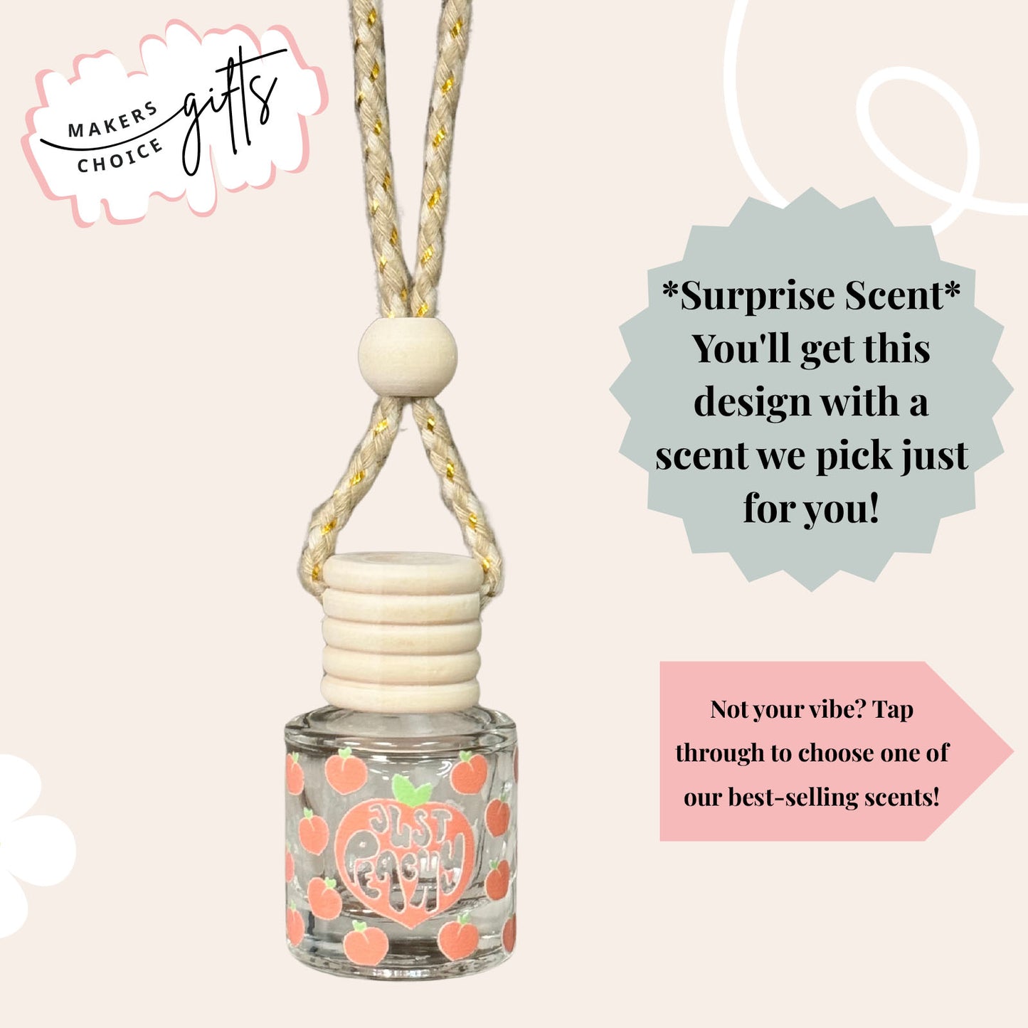 Just Peachy Wrap Hanging Car Freshener