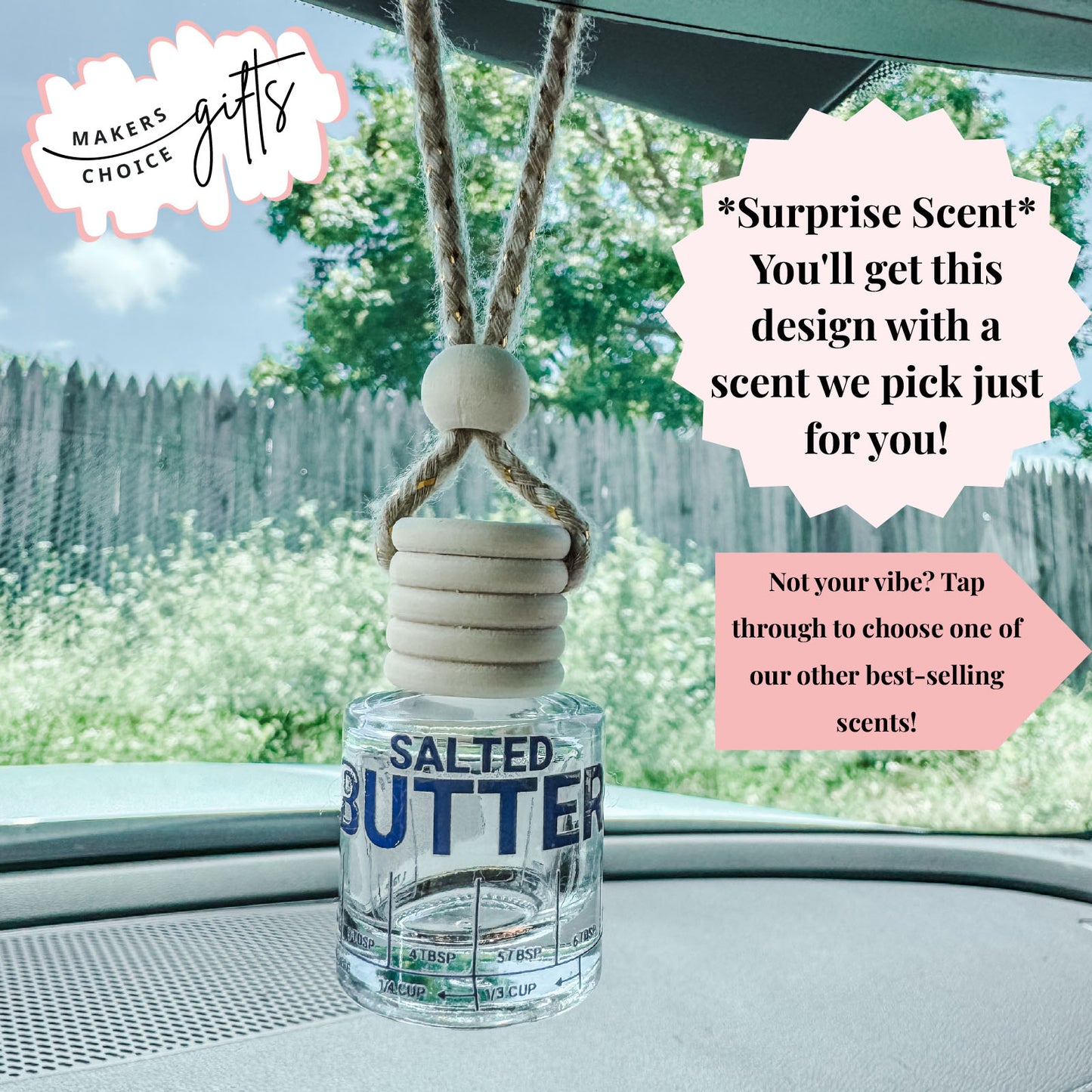 Salted Butter Wrap Hanging Car Freshener
