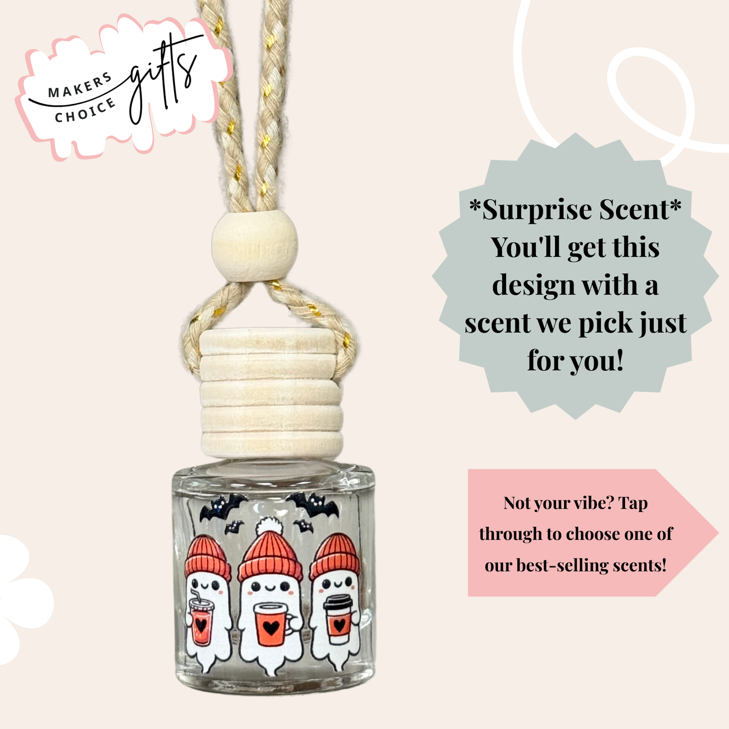 3 Ghosts Hanging Car Freshener