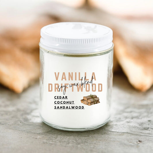 Vanilla Driftwood 9 oz Candle
