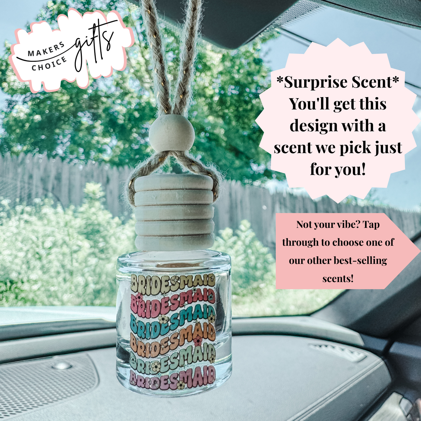 Bridesmaid Wave Hanging Car Freshener