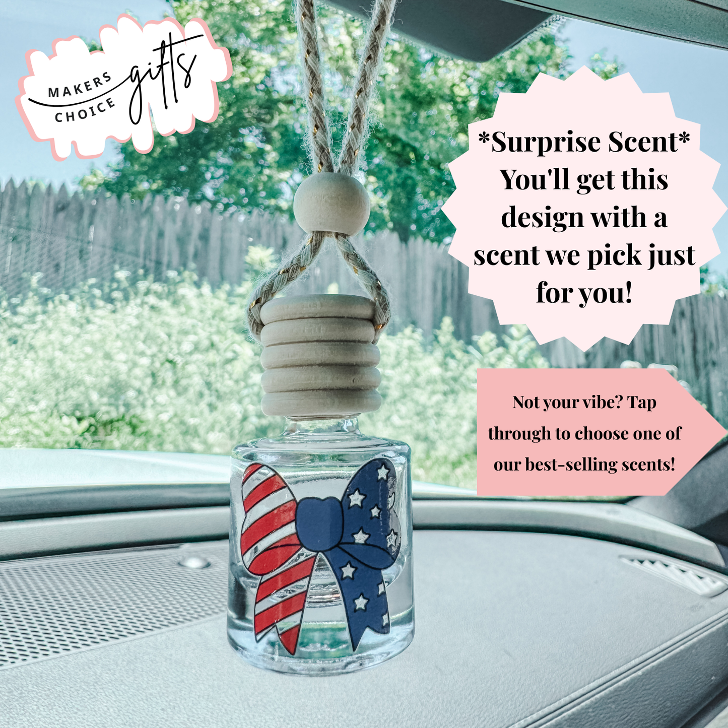 American Bow Hanging Car Freshener