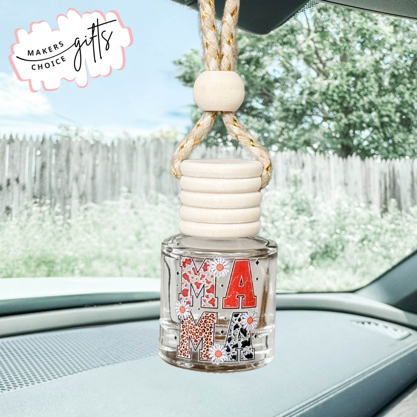 Mama Animal Print Hanging Car Freshener