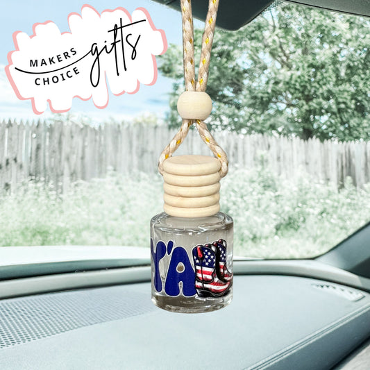 Y'all Boots Hanging Car Freshener