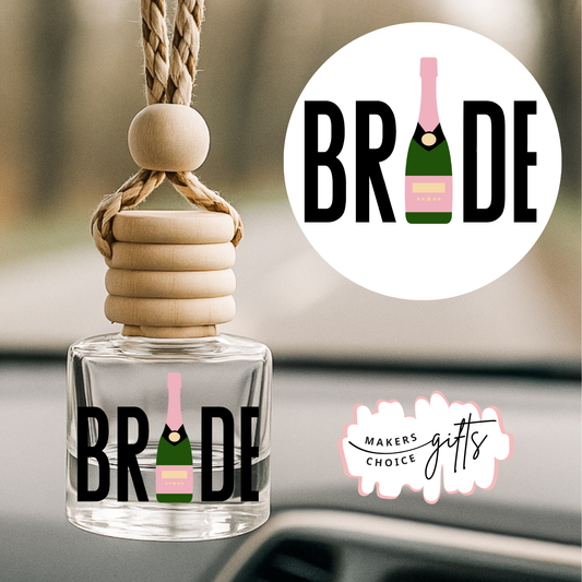 Bride Champagne Hanging Car Freshener