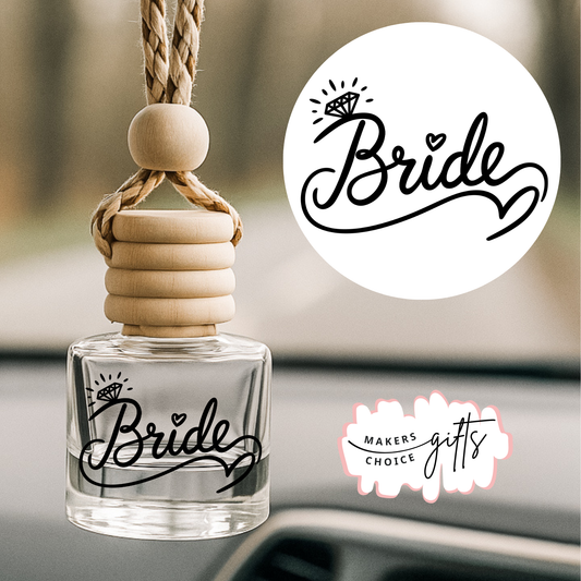 Bride Cursive Hanging Car Freshener