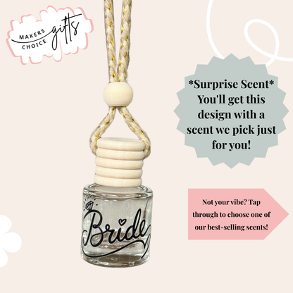 Bride Cursive Hanging Car Freshener