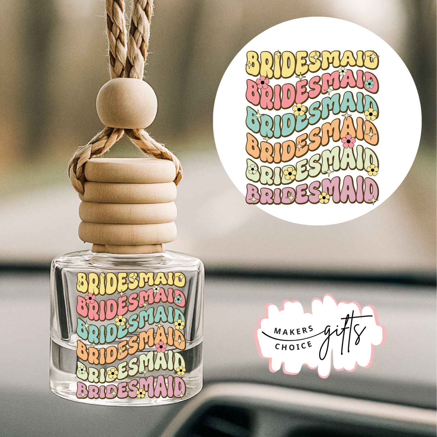 Bridesmaid Wave Hanging Car Freshener