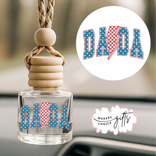 Dada Lightening Bolt Hanging Car Freshener