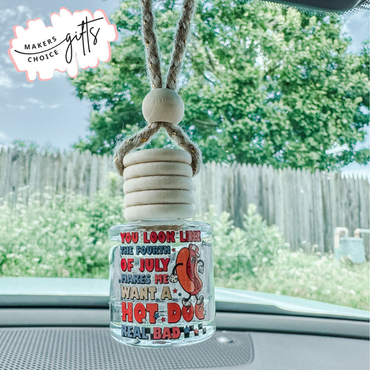 Makes Me Want A Hotdog Real Bad Hanging Car Freshener