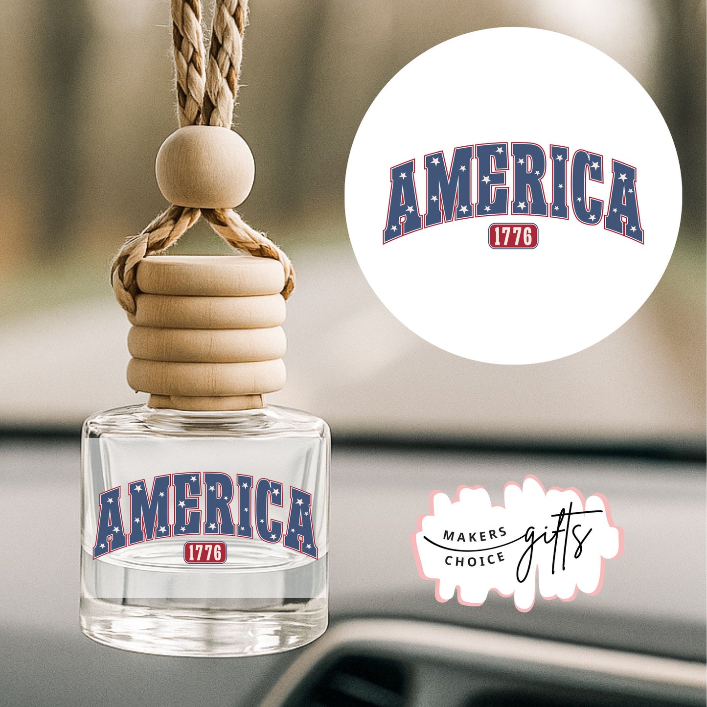 America 1776 Hanging Car Freshener