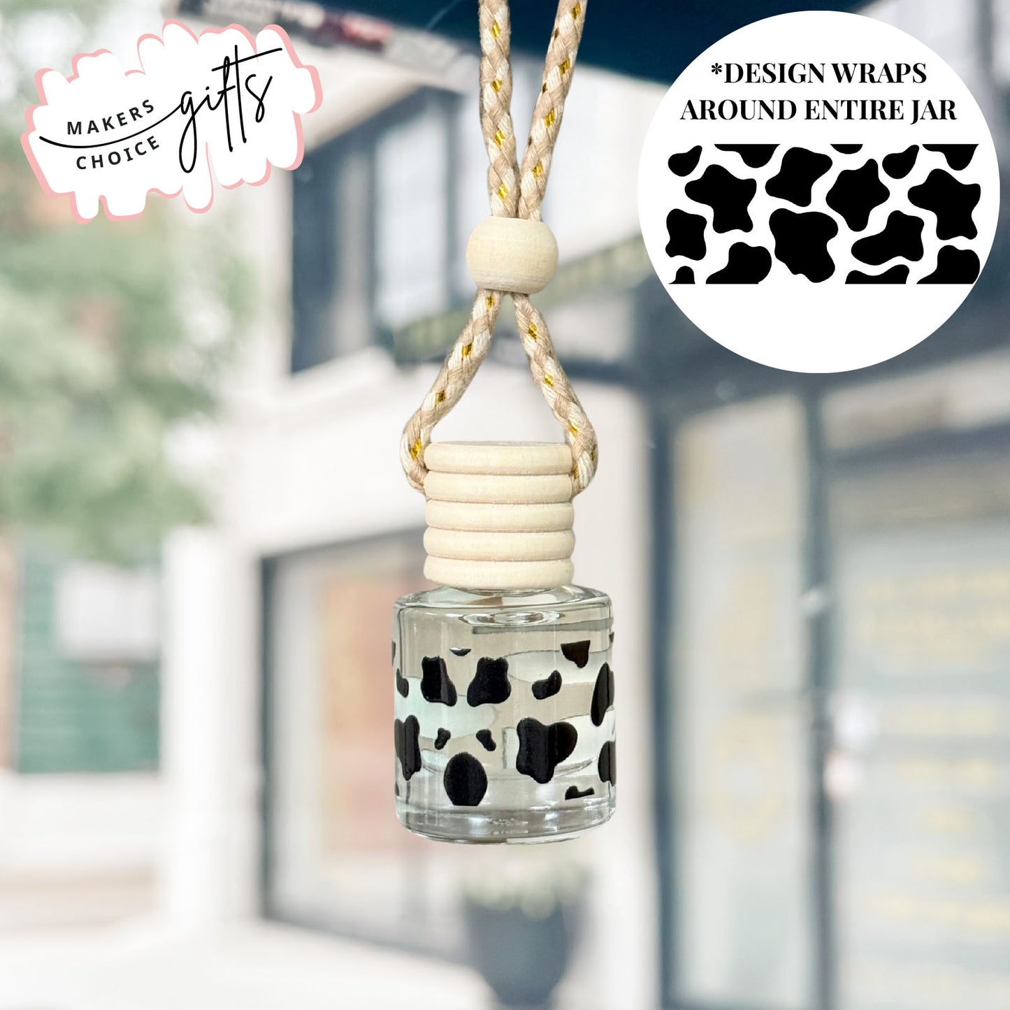 Cow Print Wrap Hanging Car Freshener