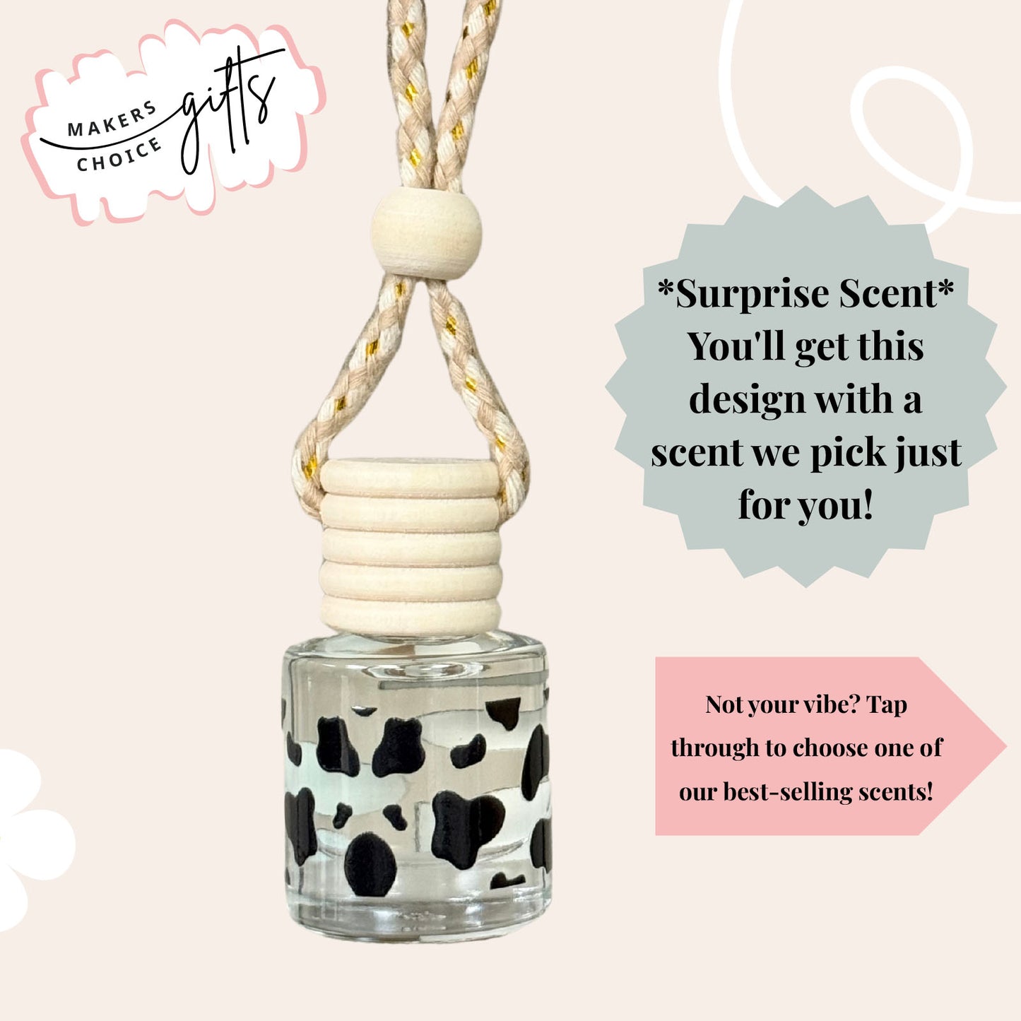 Cow Print Wrap Hanging Car Freshener