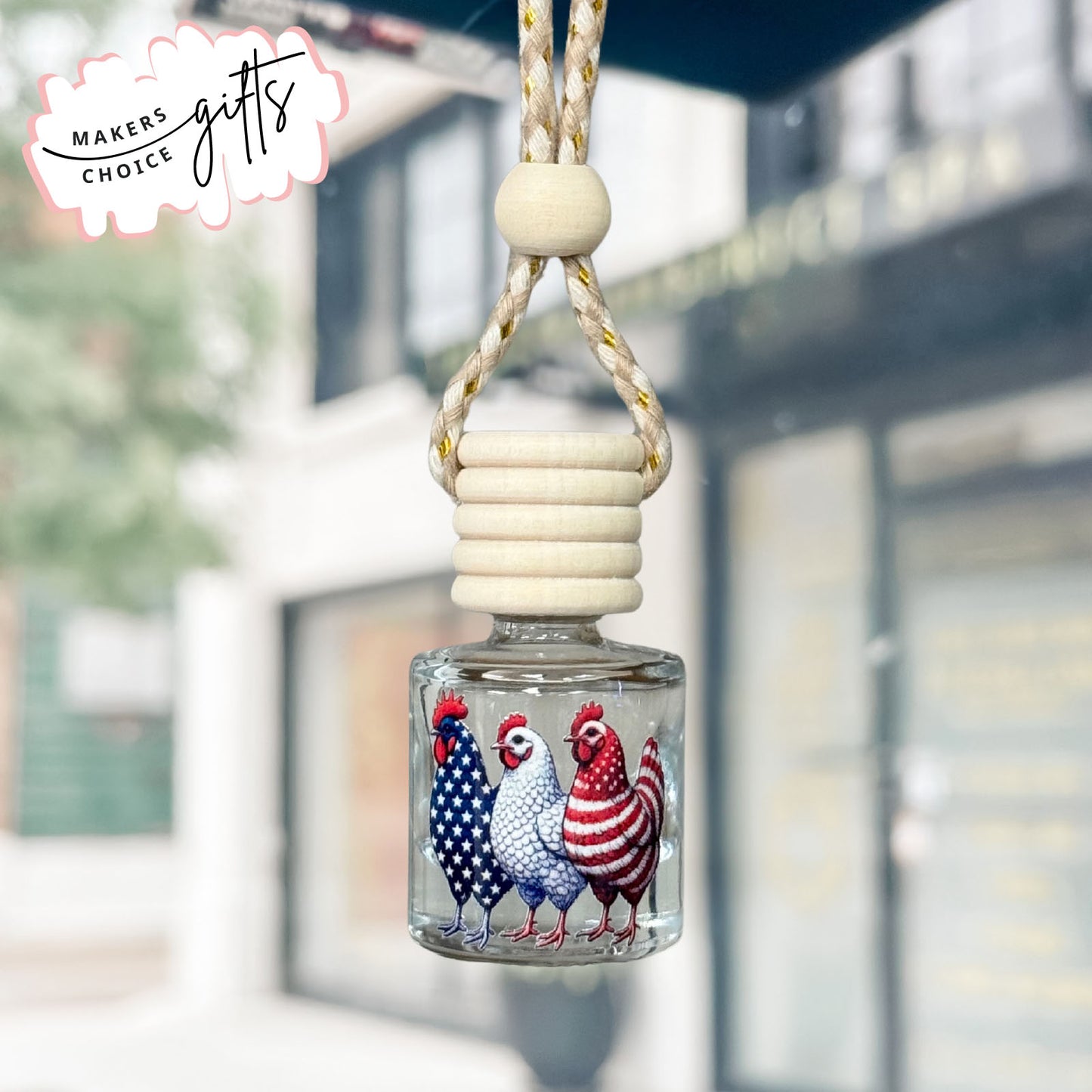 American Roosters Hanging Car Freshener