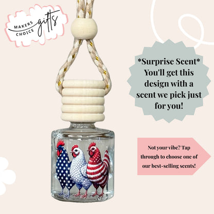 American Roosters Hanging Car Freshener