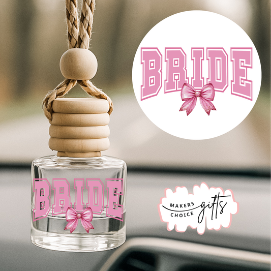 Pink Bride Bow Hanging Car Freshener