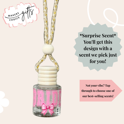 Pink Bride Bow Hanging Car Freshener
