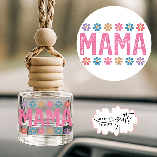 Pink Mama Flowers Hanging Car Freshener
