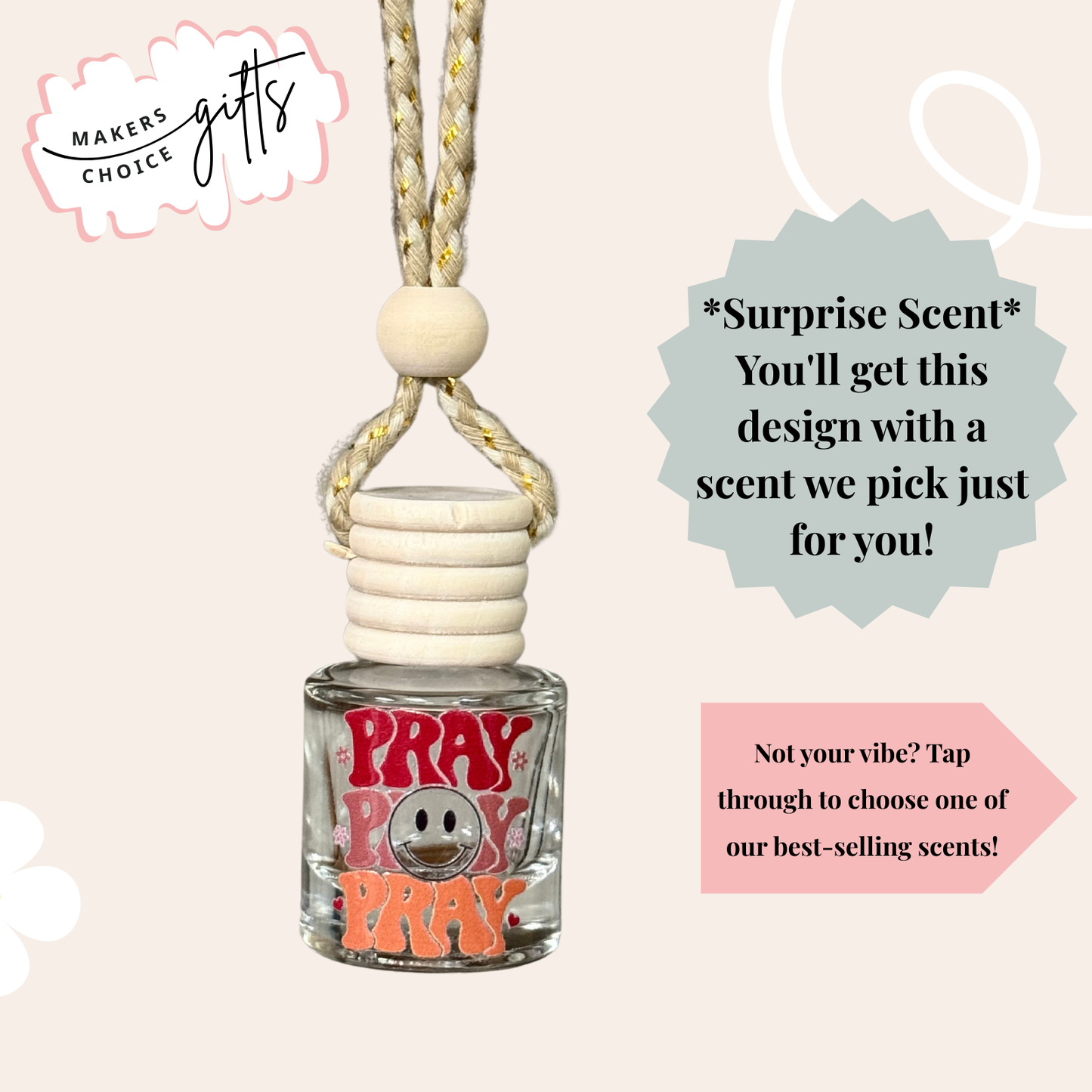Pray Pray Pray Hanging Car Freshener