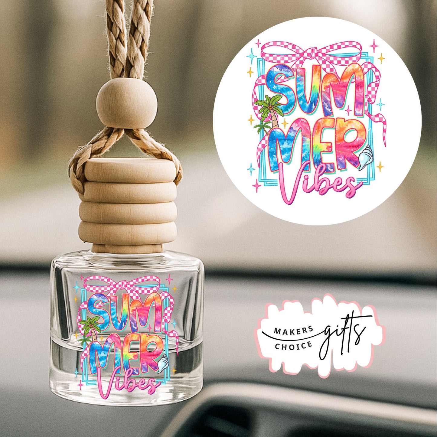 Summer Vibes Hanging Car Freshener