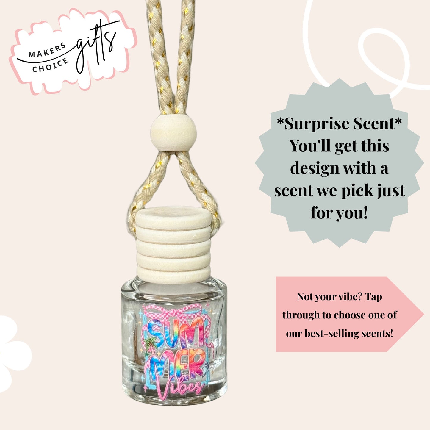 Summer Vibes Hanging Car Freshener