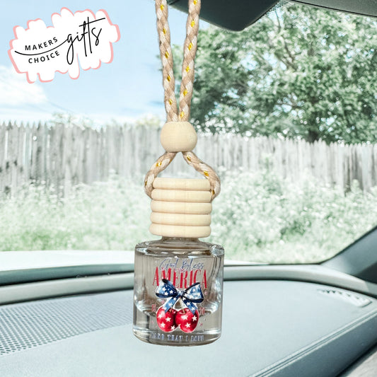 God Bless America Hanging Car Freshener
