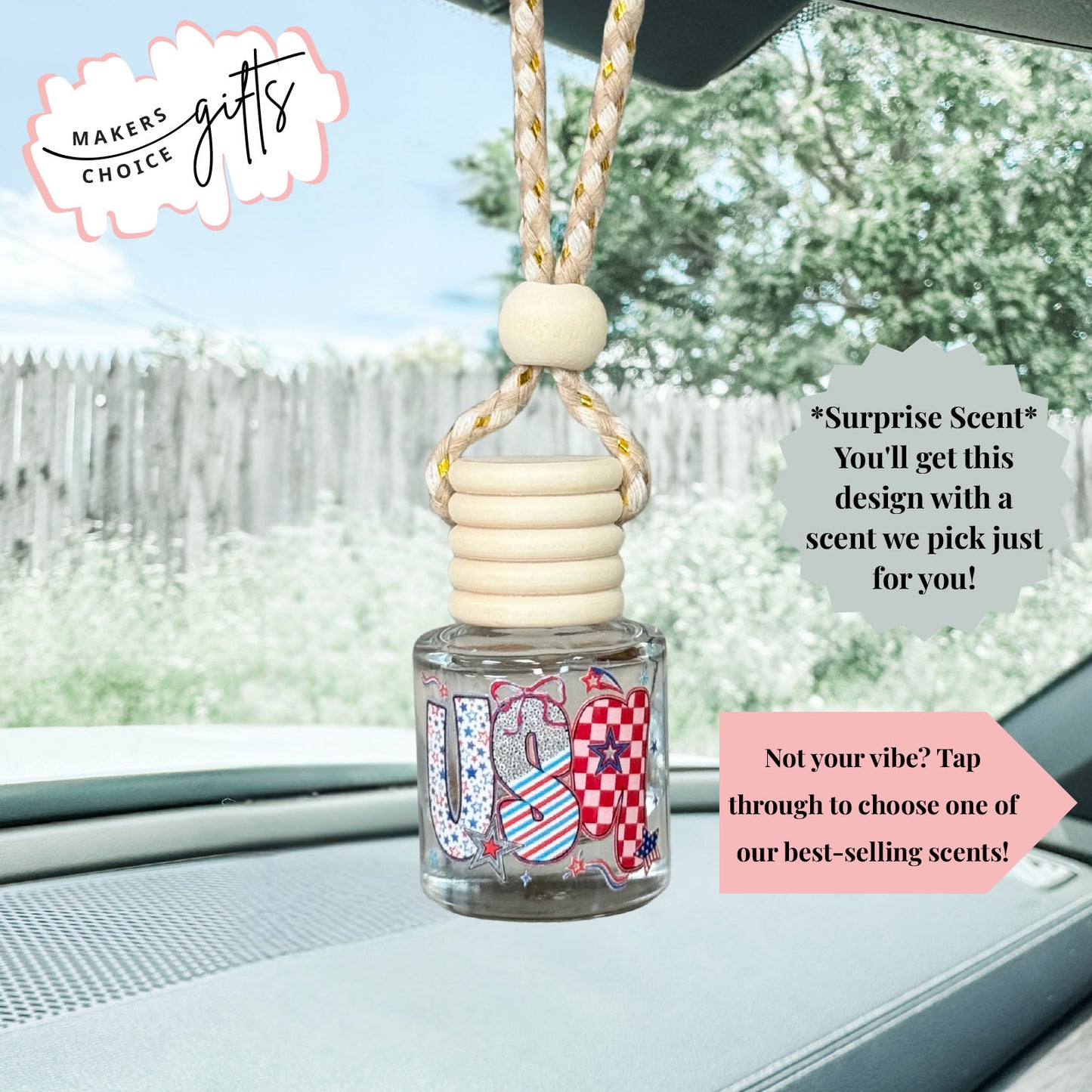 Cute USA Hanging Car Freshener