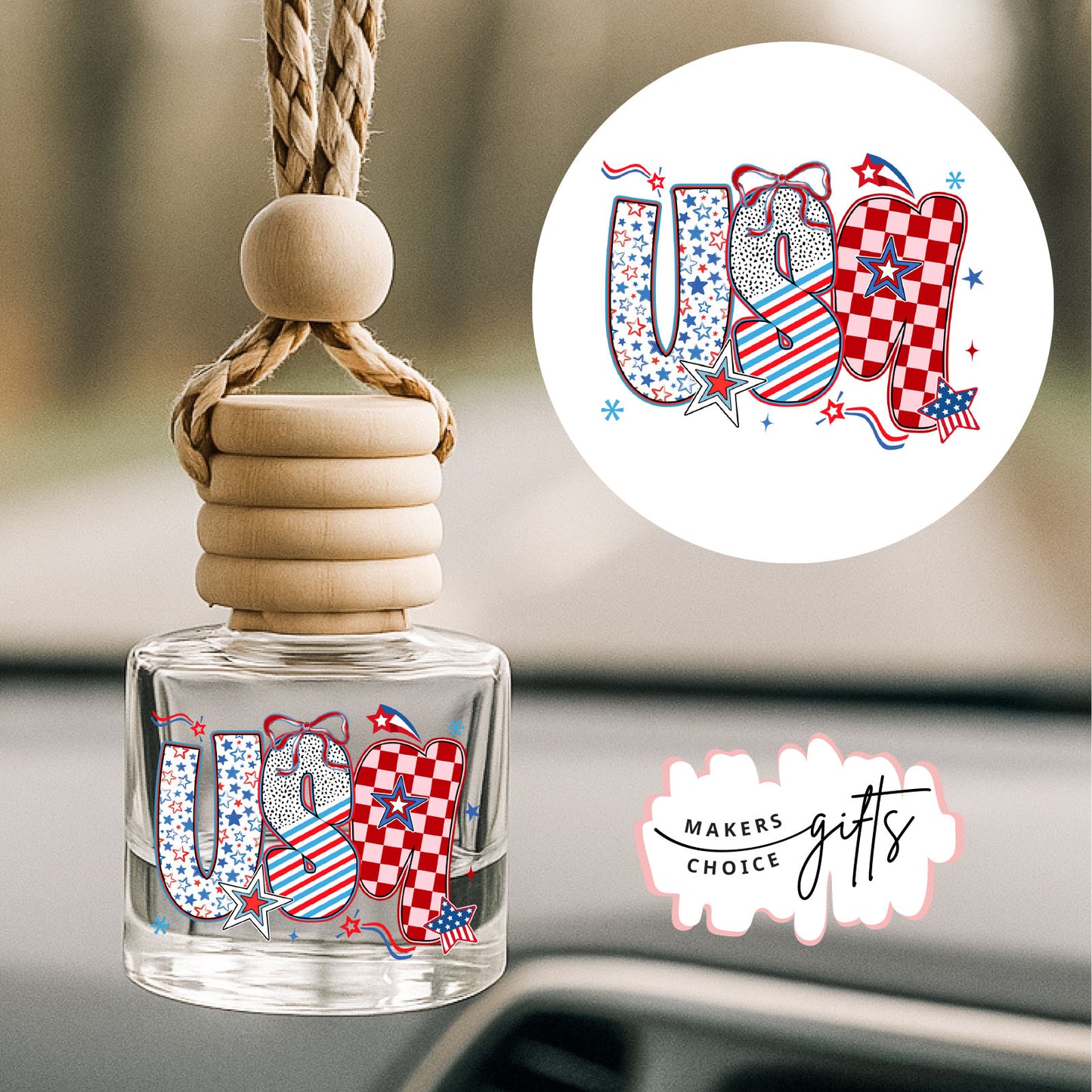 Cute USA Hanging Car Freshener