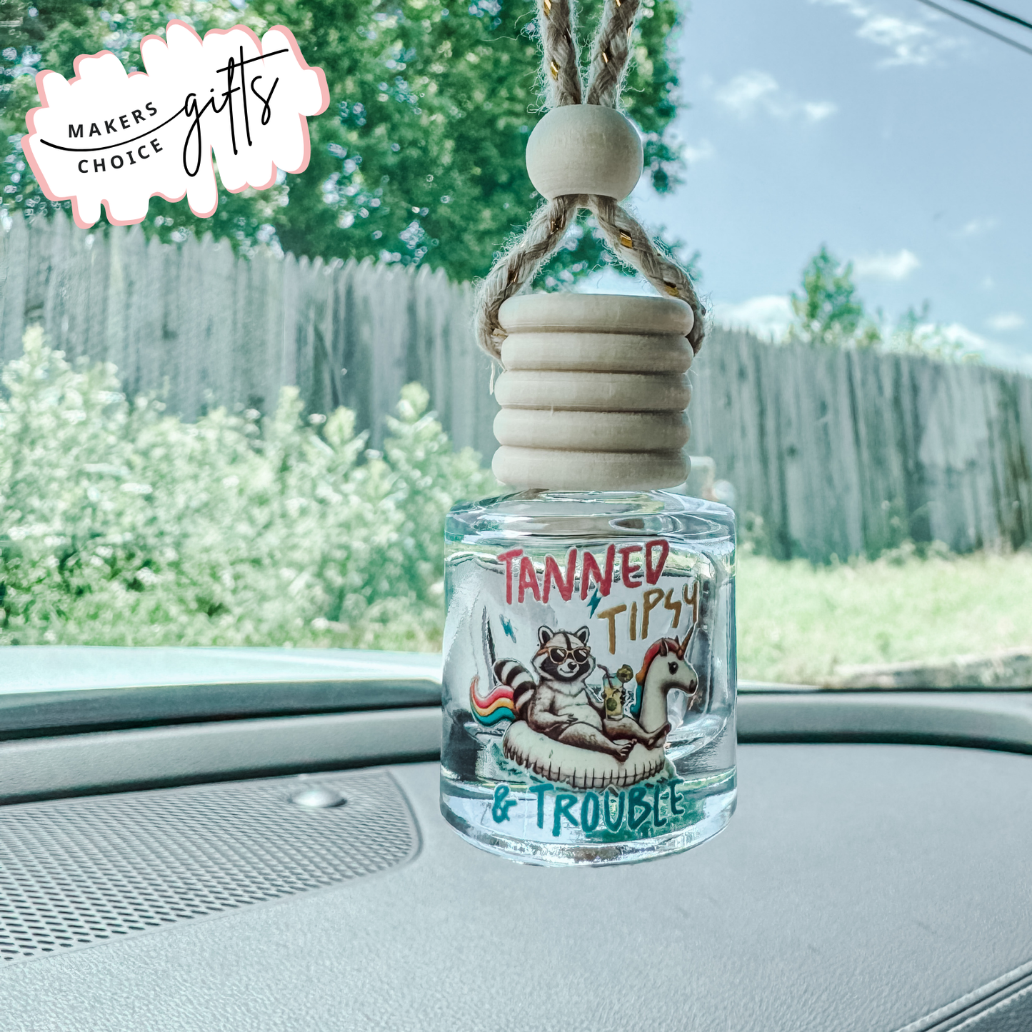 Tanned & Tipsy Hanging Car Freshener