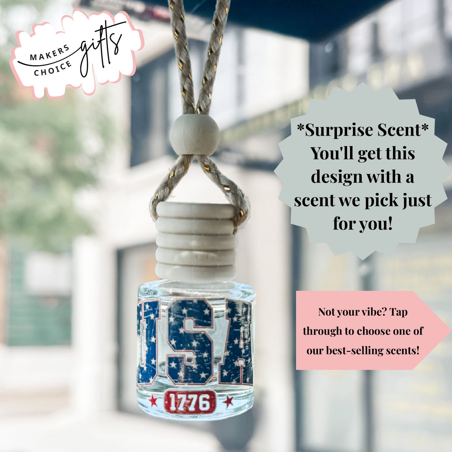 USA Design 1776 Hanging Car Freshener