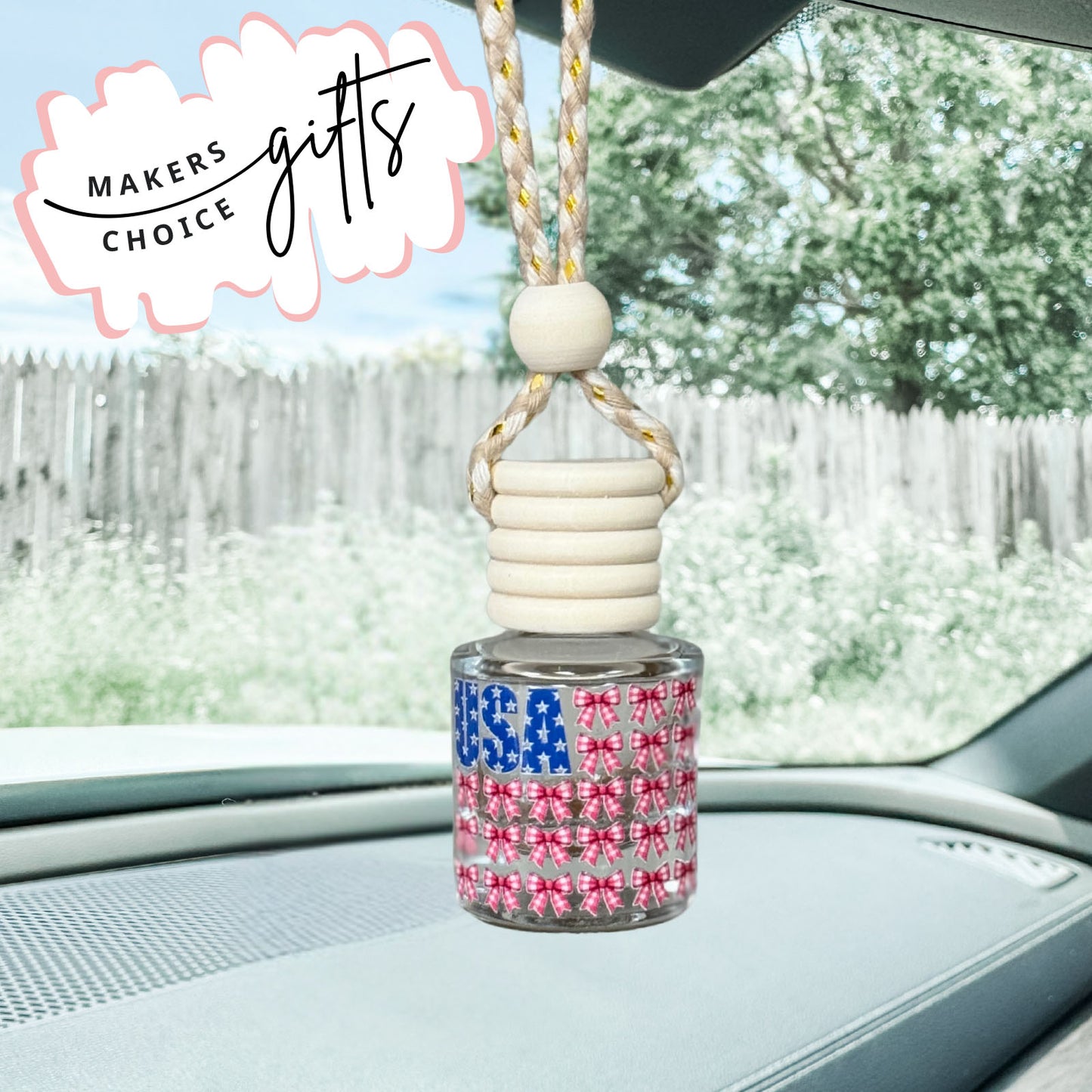 USA Bows Hanging Car Freshener